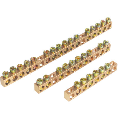 Custom and Standard Copper Earth bar Neutral Terminal Blocks with Screws