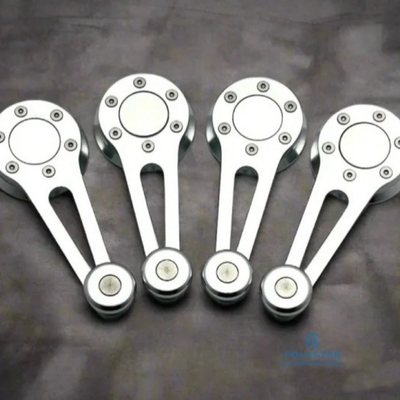 6061 T6 Maschinengestaltete CNC-Teile für den Einzelverkauf Aluminium-Rotationsstützstab Hellesilber Anodisierung