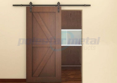 2000mm Schienen-Satin-Schwarz-moderne dekorative gleitende Scheunen-Tür-Hardware-Stahlausrüstungen